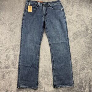 TK Axel Jeans Mens 33x31 Blue Stretch Slim Bootcut Denim Pants NWT Embroidered